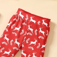 Slatka modna odjeća postavljena za dječju malu djecu odjeću dugi rukavi božićni crtani jeleni tiskani romper bodysuit