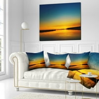 Dizajn zalazak narančastih zalaska nad rijekom - jastuk za bacanje fotografija s obrisa - 18x18