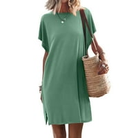 Ljetne haljine za žene Ženska ljetna majica kratkih rukava ležerna Mini haljina za plažu s prorezom tunika gornja
