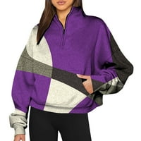 Ženske majice s pola patentnog zatvarača, pulover od flisa s četvrtinom patentnog zatvarača, prevelika Sportska