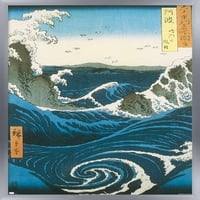 Utagava Hiroshige-vrtlog Naruto, zidni plakat provincije ava, uokviren 14.725 22.375