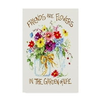 Likovna umjetnost Barbare Mock prijatelji su cvijeće na platnu