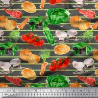 Siva Rajonska šifonska tkanina U prugama i miješano povrće tkanina s biljnim printom širine dvorišta