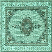 Tvrtka Aludes strojno pere pravokutne perzijske tirkizno plave tradicionalne unutarnje prostirke, 8 '12'