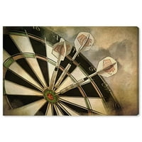 Wynwood Studio Entertainment and Hobies Wall Art Canvas Otisci 'Threes Wild' Darts - smeđa, crno