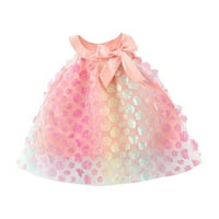 Haljine za malu djecu za djevojčice, ljetna slatka prugasta haljina s cvjetnim printom i gradijentom, haljina