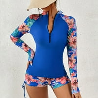 + Modna ležerna Ženska odjeća za surfanje, krema za sunčanje, Odvojivi zavoj za tijelo s printom lišća, atraktivni