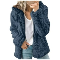 Zimski kaputi za žene Plus size jakna od flisa kardigan s kapuljačom s kapuljačom s kapuljačom gornja odjeća s
