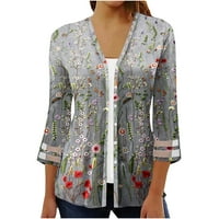 Ženski kardigan, modne košulje s rukavima za žene, Bluza s izrezom u obliku slova u, vintage Casual šarene košulje