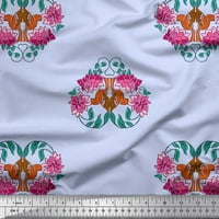 Baršunasta tkanina s uzorkom lišća, ptica i lotosa od A-liste