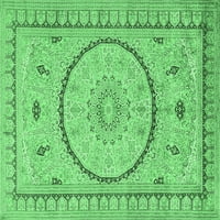 Tradicionalni unutarnji tepisi s pravokutnim medaljonom u smaragdno zelenoj boji, 4' 6'
