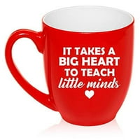 oz velika Bistro šalica, keramička šalica za kavu i čaj, staklena šalica za učitelja, potrebno je veliko srce