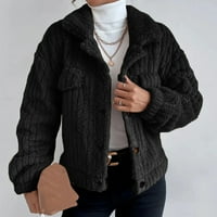 Ženski kaput s kapuljačom s kapuljačom, modni dugi kaput, tanki debeli kaput, topla jakna, crna,