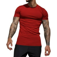 Ljetni muški majica mišića casual majica kratkih rukava majica majica bluza bluza crvena m