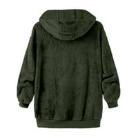 Ženska dukserica Plus size jednobojni džemper pulover s kapuljačom topli vuneni plišani kaput gornji dio s patentnim