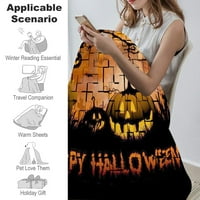 Halloween ukrasna pokrivač-glumački pumkin čudovište pokrivač za lubanje spavaće sobe zagrljaj ljubitelje glazbeni