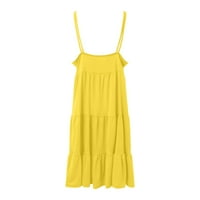 Ženska ljetna ležerna Haljina Bez rukava s printom ljetna haljina Mini Haljina Bez rukava jednobojna široka kratka