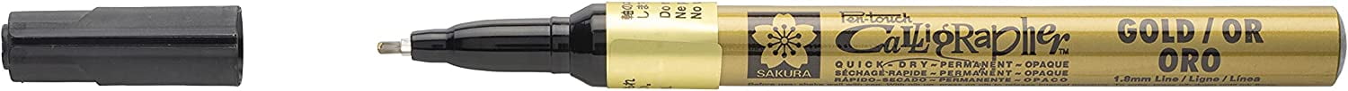 Marker za kaligrafiju MBP, fino zrnati Zlatni metalik