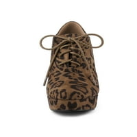 Ženska platforma za leopard čipkana čizmama za gležnjeve leopard US 10 UK 8 EU 41