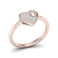 1 10-karatni dijamant, prsten od srca od ružičastog zlata od 10 karata