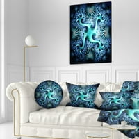 Dizajnerski dizajn sjajnog plavog fraktalnog cvijeta-apstraktni jastuk-12.20
