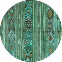 ; Unutarnji okrugli orijentalni tirkizno plavi tradicionalni tepisi, Okrugli 7 inča
