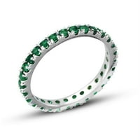 14K bijelo zlato rubin smaragdni dijamant safir 4-komad vječni trak prstena