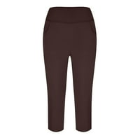 JSAIERL WOMENS CAPRI TRACKOOUT YOGA RUNGA CAPRIS VISOKI struka Povlačenje ošišanih gamaša s džepovima