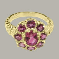 Britanci su napravili čvrsto 9k žuto zlato prirodno ružičasti turmalin ženski obljetnički prsten - Opcije veličine