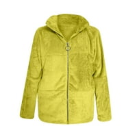 Ženski kardigan, modni zimski Jednobojni kardigan s patentnim zatvaračem, Plišana topla kratka jakna, ženski zeleni