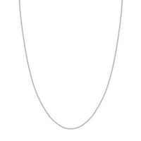 Ženska ogrlica od bijelog zlata od 14 karata sa šupljim lancem od užeta duljine 24 inča