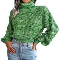 Ženska modna ležerna labava dolčevita s dugim rukavima baklja pleteni džemper džemper s visokim vratom za žene
