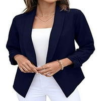 Abtel Women Blazers Open Front Blazer Fashion Cardigan Jackle Dame casual uredske poslovne jakne mornarsko plave