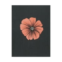 Likovna umjetnost Niki Kumar cvijet breskve na sivom platnu