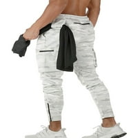 Muške Jogger hlače s vezicama, Ležerne trenirke za vježbanje u teretani, sužene trenirke s džepovima u džepu