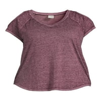 Terra & Sky Women's Plus Veličina izgaranja Raglan Majica za hladno ramena