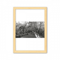 Fotografija ceste s pogledom na snijeg, Ukrasna drvena slika, uređenje doma, A4 okvir za fotografije