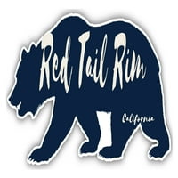 Crvena repna traka Kalifornijska suvenirna vinilna naljepnica s uzorkom medvjeda