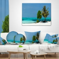 Plaža DesignArt s bijelim pijeskom i tirkiznom vodom - Moderni jastuk za bacanje mora - 16x16