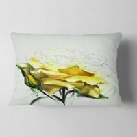 Dizajnerska ilustracija žute ruže u akvarelu-Cvjetni jastuk - 12.20
