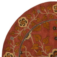 Tradicionalna vunena prostirka, crvena Multi, okrugla 6' 6'