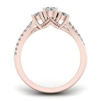3 4CT TDW Diamond 10K ružičasto zlato Tri kamena obljetnički prsten