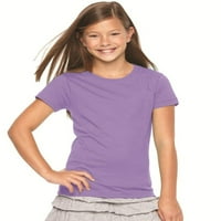 Jednobojne majice s kratkim rukavima s okruglim vratom za djevojčice od pamuka
