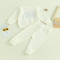 Qinghua dojenčad mališana Dječaci Dječaci Waffle jesen zimske odjeće Pismo tisak dukserice dugih rukava Tops hlača