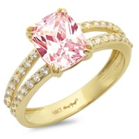 3,96-karatni ružičasti imitirani dijamant ugraviran u žuto zlato 14-karatna Izjava o zarukama za godišnjicu vjenčanja
