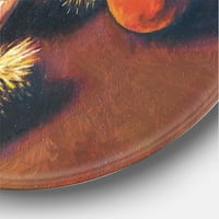 DesignArt 'Drevni mrtvi život narančastih plodova' tradicionalna metalna zidna umjetnost kruga - disk od 23 godine