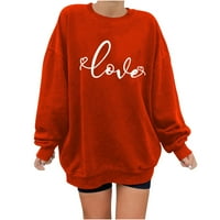 U prodaji zimske ženske dukserice ženska majica s posadom Valentinovo Vintage Preveliki pulover Pulover Ljubavno