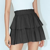 Suknja za žene, ljetna suknja, Nova dvostruka viskozna jednobojna elastična suknja, slatka elegantna suknja, veličina