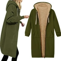 Ženske jakne i kaputi plus veličine s kapuljačom, ženska majica s kapuljačom s otvorenim patentnim zatvaračem,