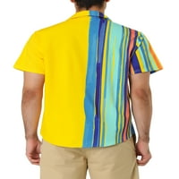 Muške košulje s kratkim rukavima s kratkim rukavima u boji s gumbima